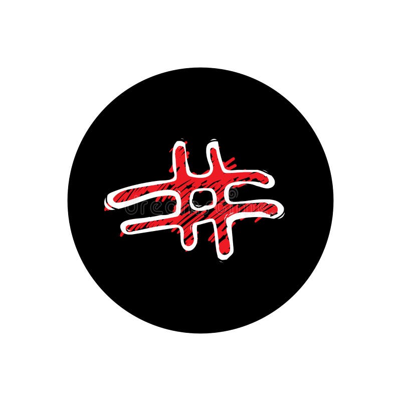 Set Of Hashtags Icon. Hand Drawn Hashtags Vector Illustration Stock