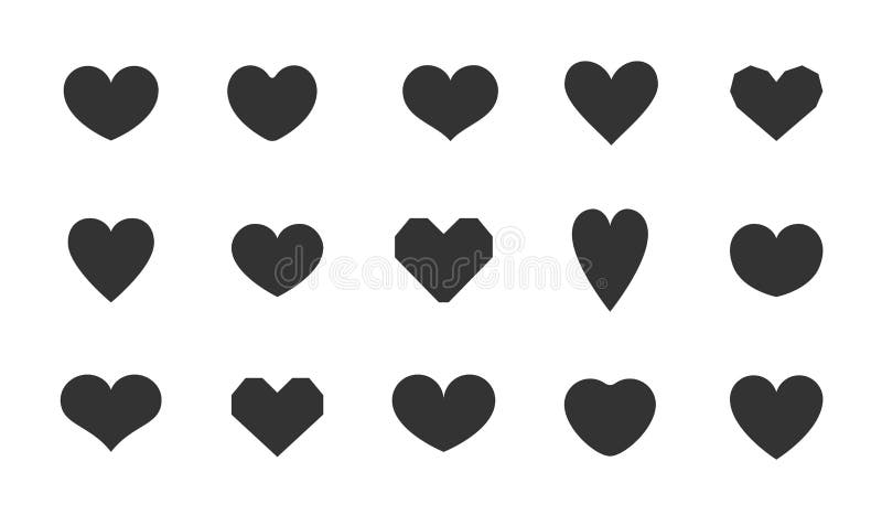 Set heart vector icon. Hearts shape different design collection stock illustration