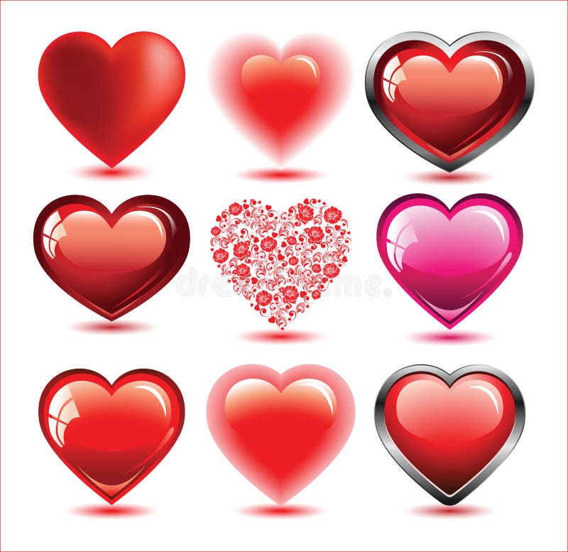 Set of hearts royalty free illustration