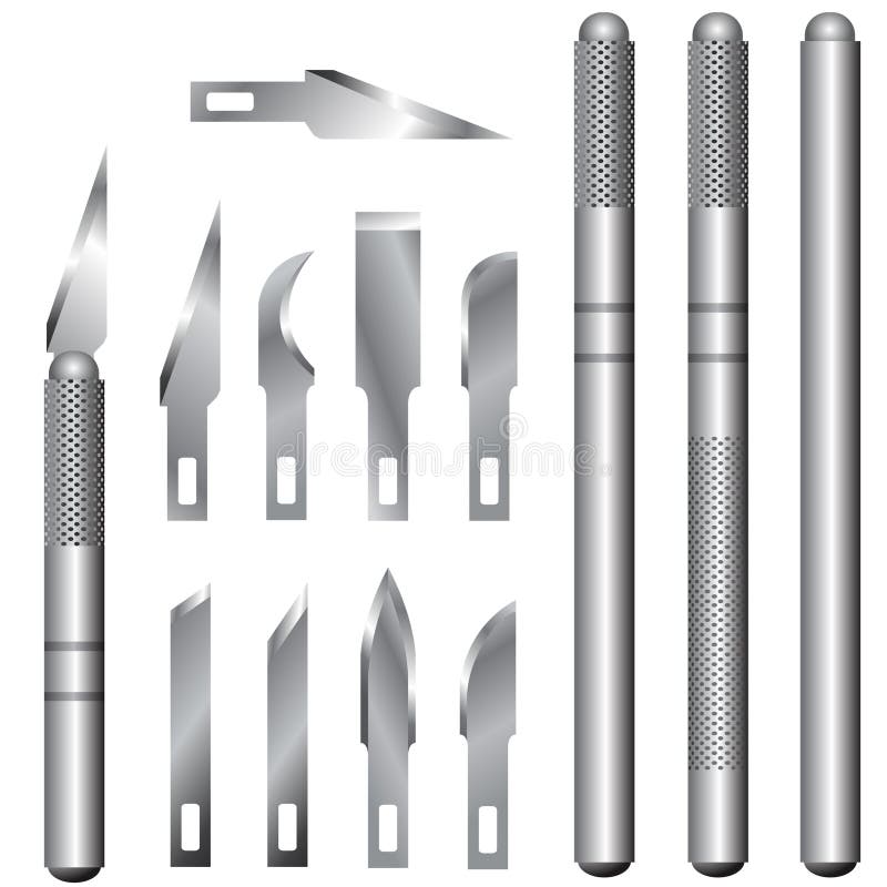 Set of Hobby Knife Handles and Blades