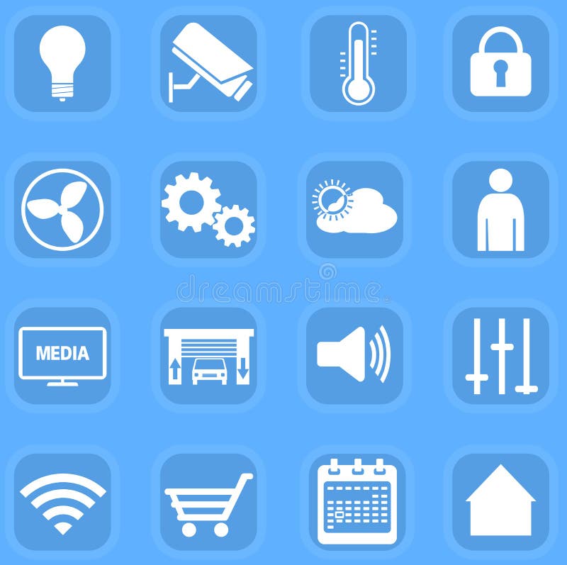 Set of home automation smart home icons vector illustration