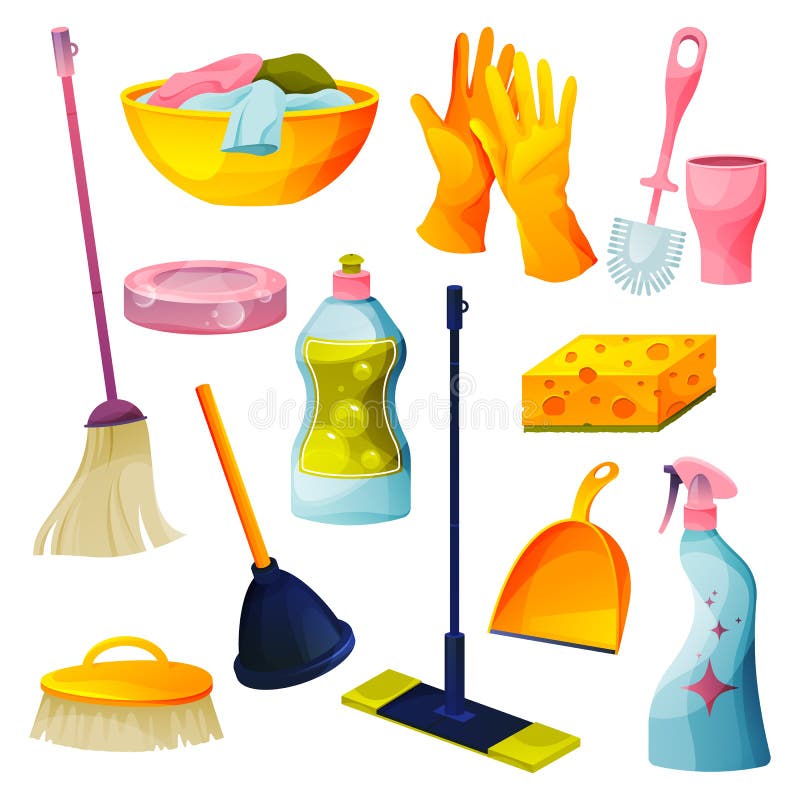 Cleaning Home Appliances Icons Set Stock Illustration - Download