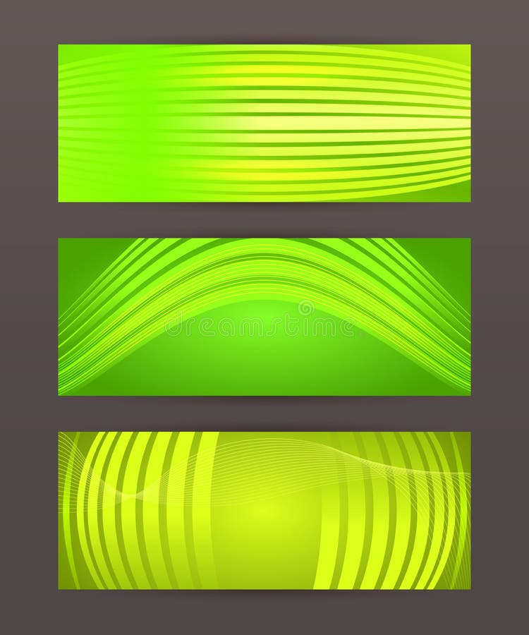Set Horizontal Banner Headline Abstract Glow Lines16 Stock Vector