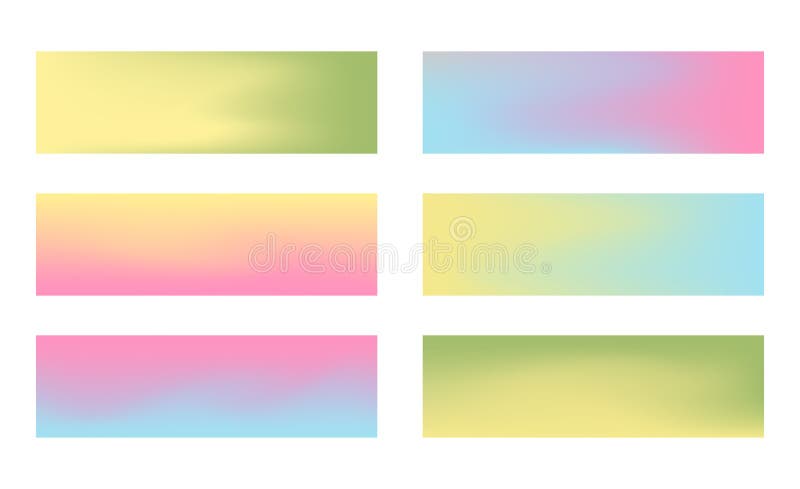 Set 384 x 115 bannere orizontale cu culoare pastel royalty free illustration