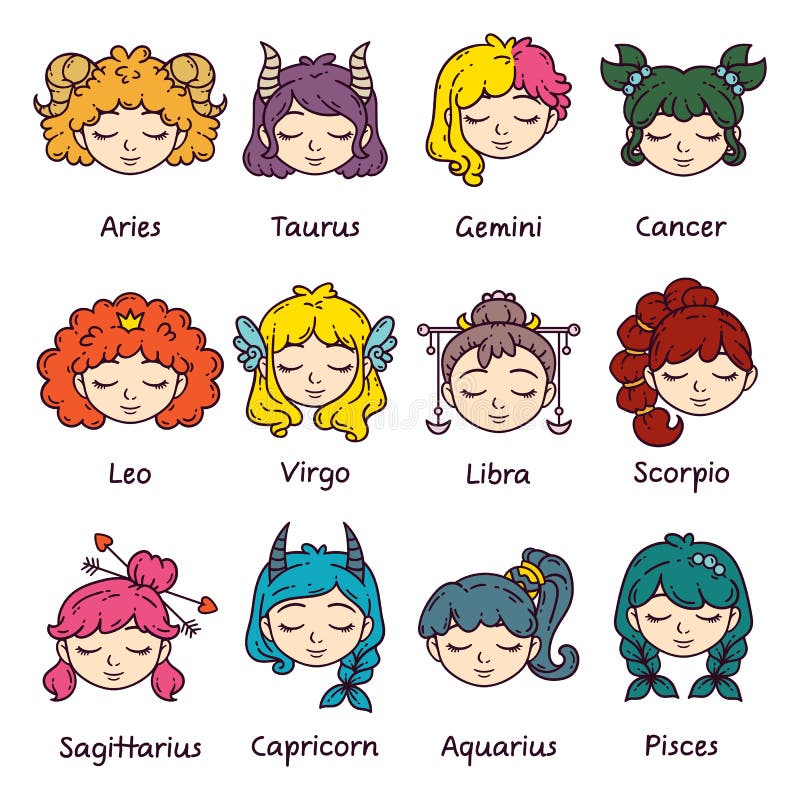 Women Zodiac Signs Stock Illustrations – 465 Women Zodiac Signs Stock ...