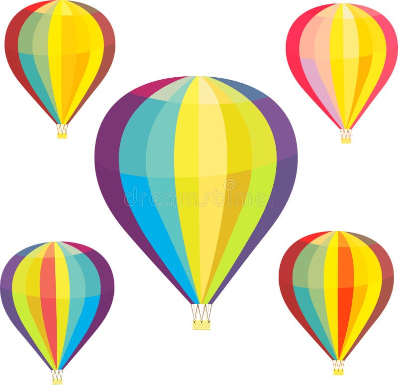 Set of hot air balloons stock image. Image of illustrated 27248935