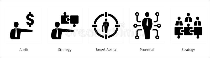 Audit, strategy and target ability stock illustration
