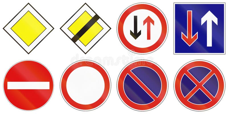 Set of Hungarian Regulatory Road Signs Stock Illustration ...