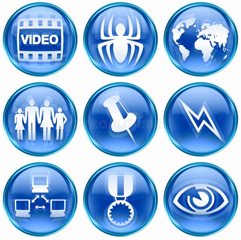 Синие иконки для презентаций