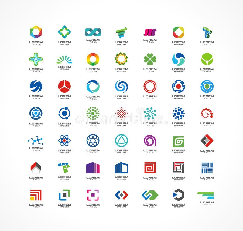 Set of Icon Design Elements. Abstract Logo Ideas for Business Company ...