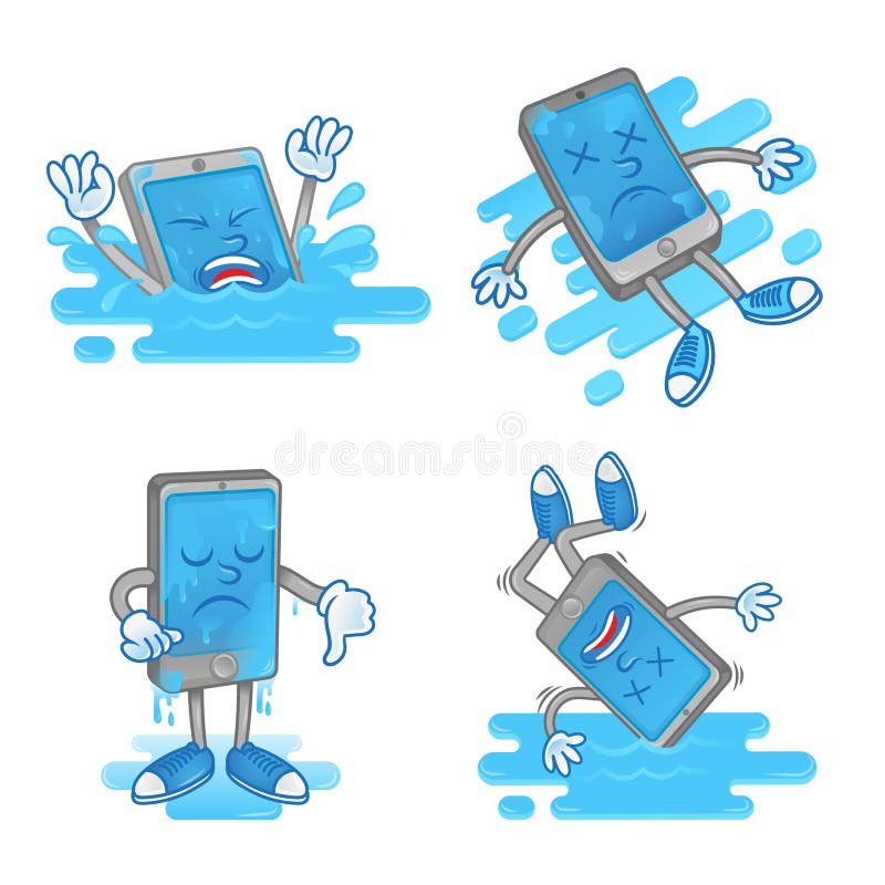 iPhone water damage scenarios illustration