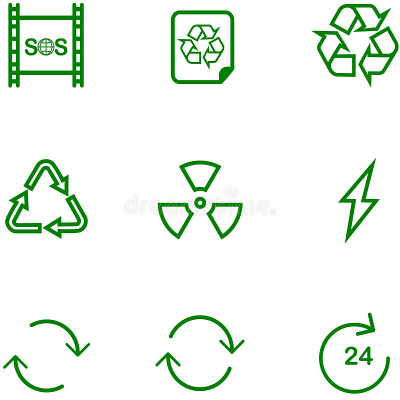 Set icon recycle, settings for different design. royalty free illustration Set icon recycle, settings for different design. royalty free illustration