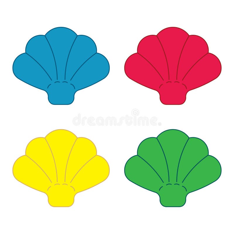 Set icon shell, beach, vacation spot, fully editable vector image royalty free illustration