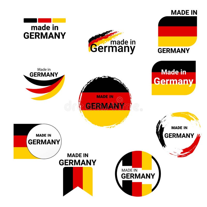 Set Of Icons Banners Buttons With Text Made In Germany And Flag Stock set-of-icons-banners-buttons-with-text-made-in-germany-and-flag-stock