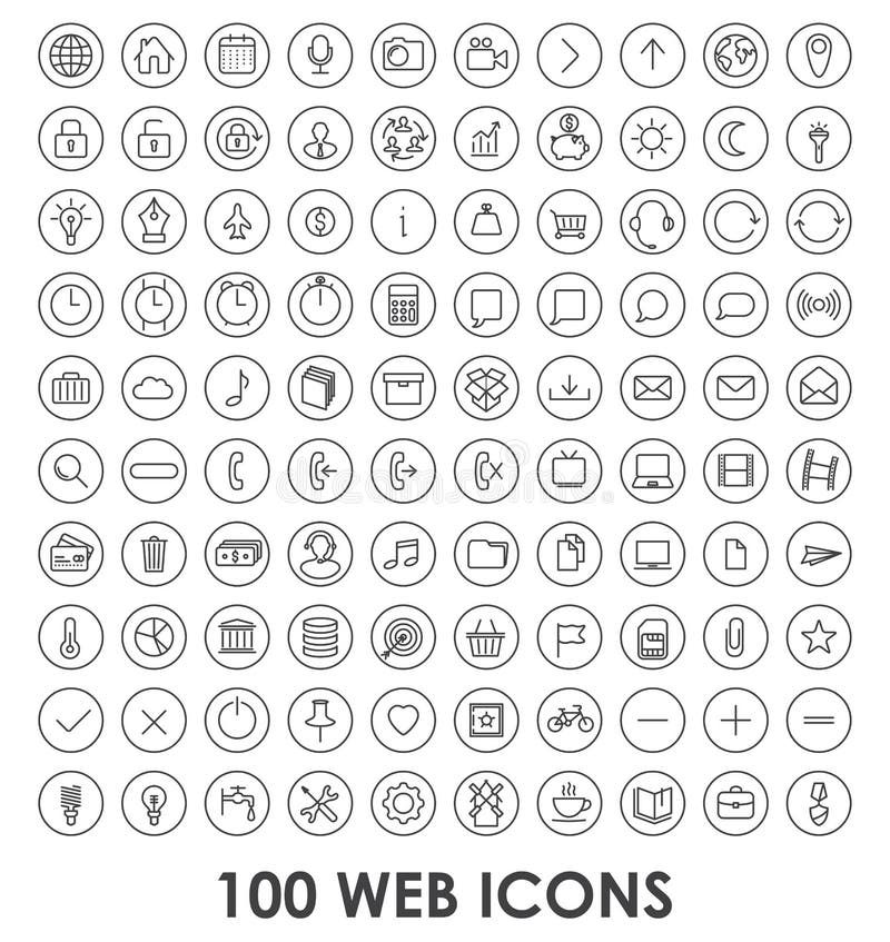 Set icons for business, communication, web