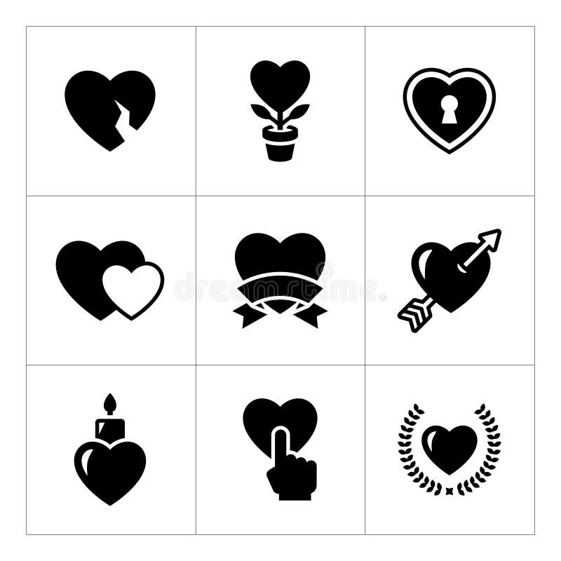 Set icons of heart stock illustration Set icons of heart stock illustration