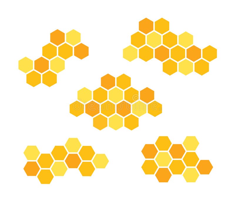 Set icons honeycomb. Vector illustration isolated on white background. vector illustration