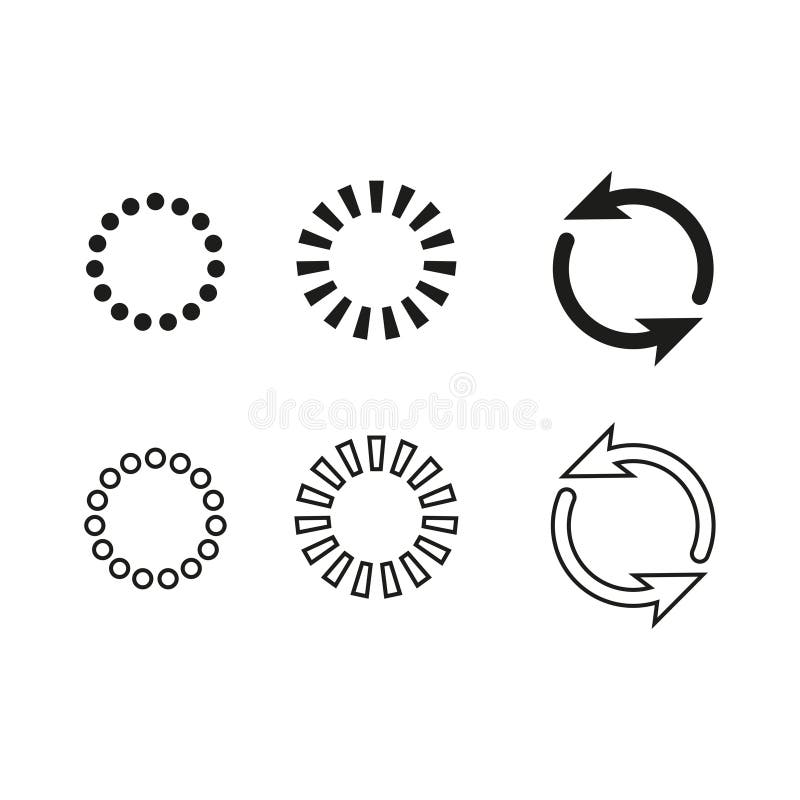 Set icons of loading progress. Vector illustration. EPS 10. stock illustration