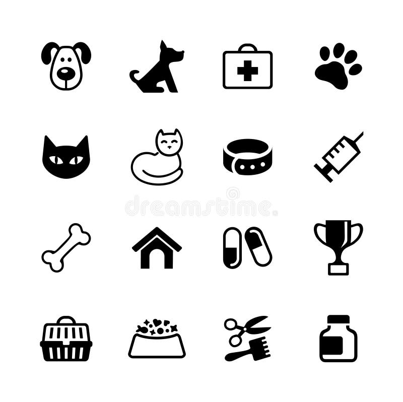 Set icons - pets, vet clinic, veterinary medicine