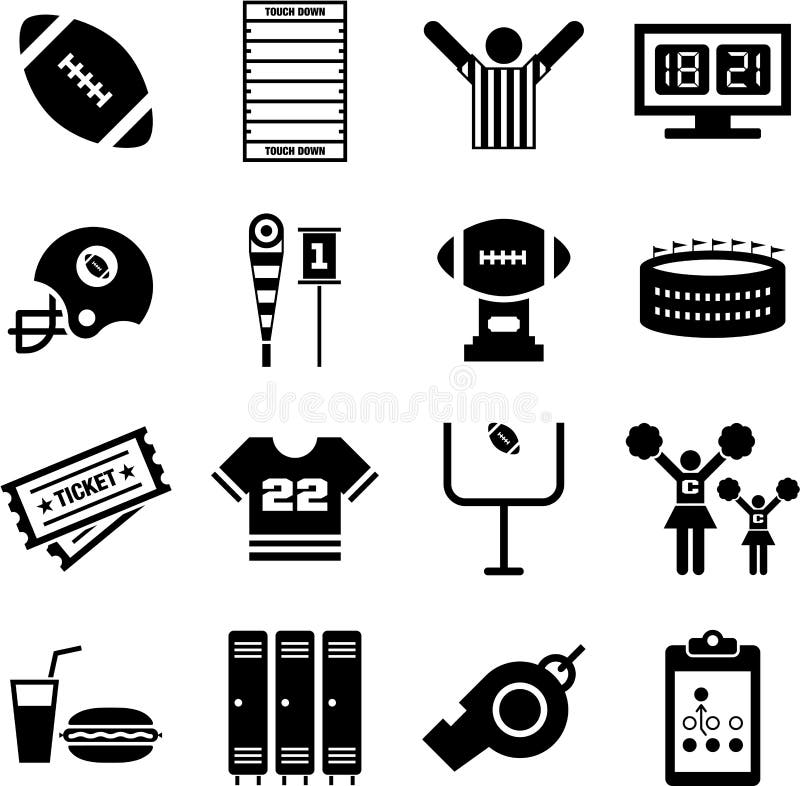 American Football icons royalty free illustration