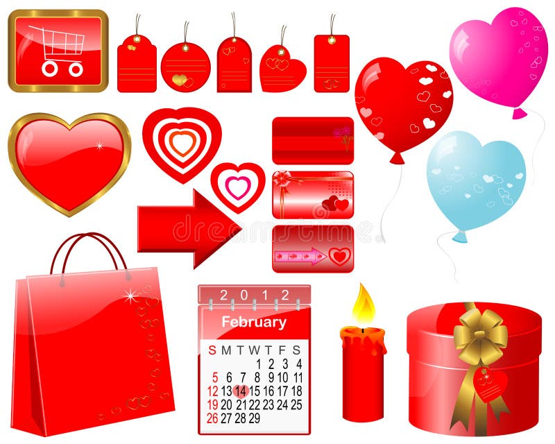 Set of icons for Valentine's day. royalty free illustration