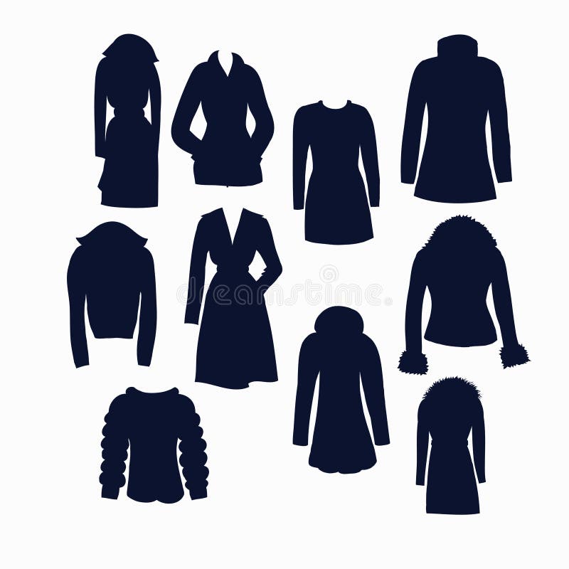 Set of icons of women winter clothes royalty free illustration Set of icons of women winter clothes royalty free illustration