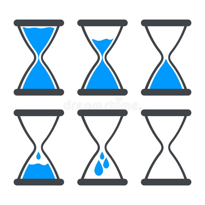 Set ikony woda w hourglass ilustracja wektor Set ikony woda w hourglass ilustracja wektor
