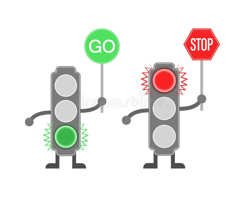 Stop go traffic lights Royalty Free Vector Image