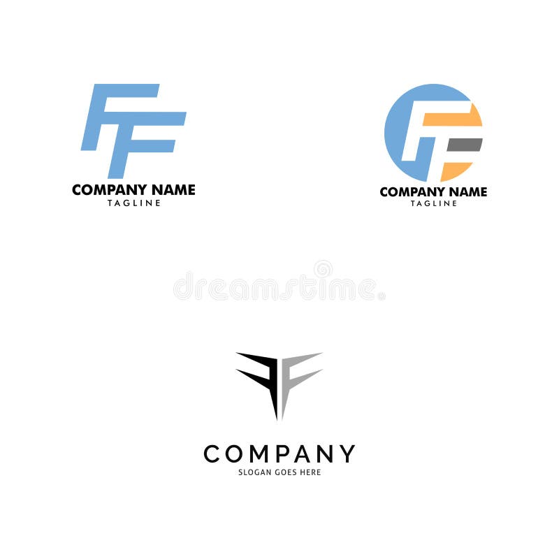 Set of Initial Letter FF Logo Template Design Stock Vector ...