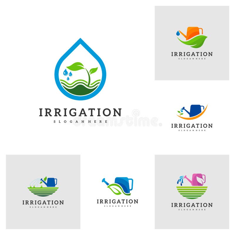 Set of Irrigation Logo Design Vector. Icon Symbol Stock Illustration