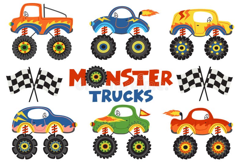 Race Car Monstertruck Cartoon Stock Illustration - Download Image Now - Monster  Truck, Illustration, Wheel - iStock