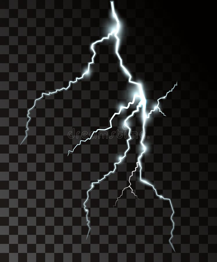 Set of the isolated realistic lightnings with transparency for design. Thunder-storm and lightnings. Magic and bright lighting eff stock illustration Set of the isolated realistic lightnings with transparency for design. Thunder-storm and lightnings. Magic and bright lighting eff stock illustration