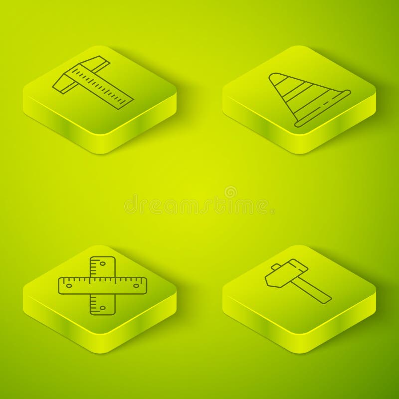 T Square Drafting Tool Icon Cartoon Style Stock Illustration