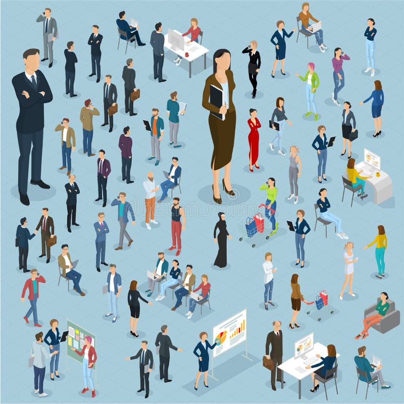 Set of isometric vector people stock illustration Set of isometric vector people stock illustration