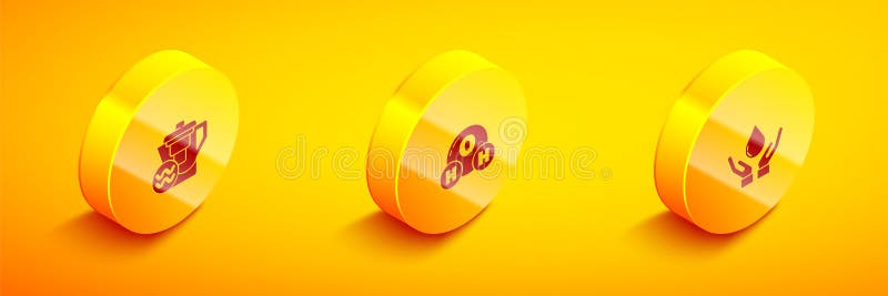 Set Isometric Water Jug with a Filter, Chemical Formula for H2O and