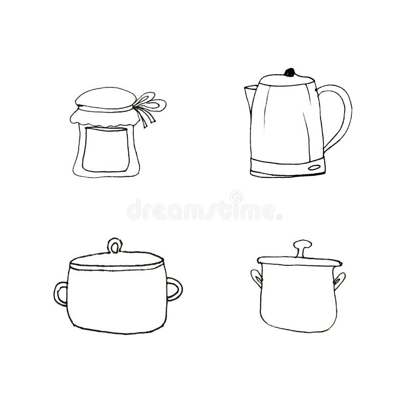 Black White Kitchen Utensils Stock Illustrations 5,520 Black White Kitchen Utensils Stock