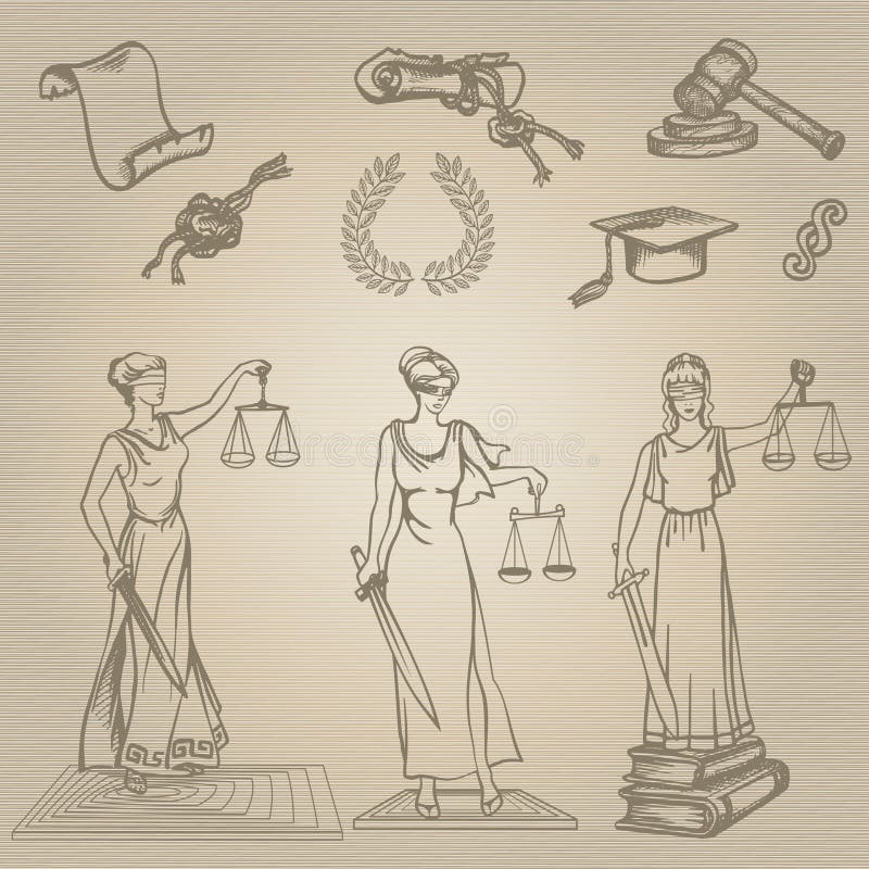 Illustration Of Lady Justice Holding Scales And Sword And Wearing A  Blindfold In A Vintage Woodblock Style. Eps-8 Royalty Free SVG, Cliparts,  Vectors, and Stock Illustration. Image 74426563.