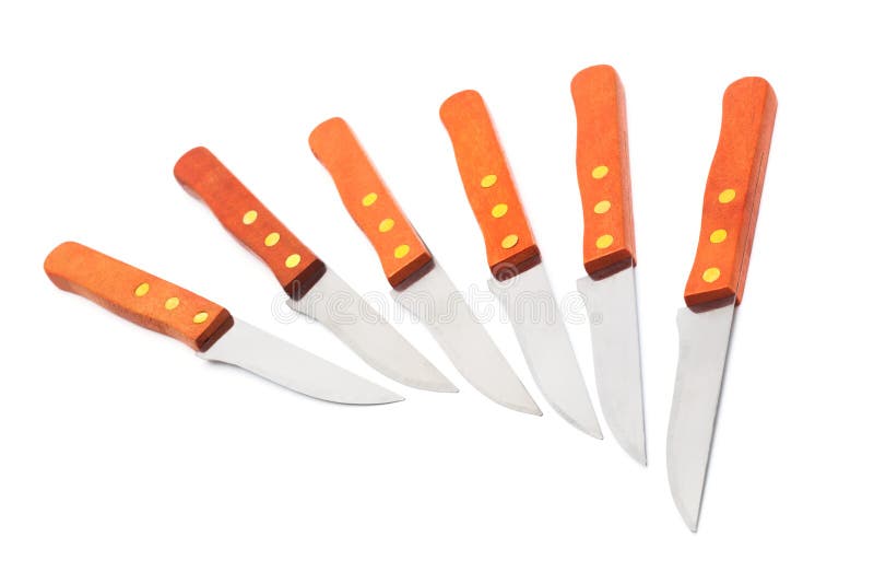 Set of kitchen knives