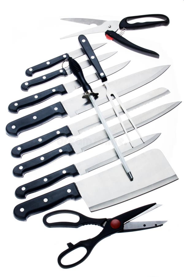 Set of kitchen knives stock photo. Image of equipment 16785200