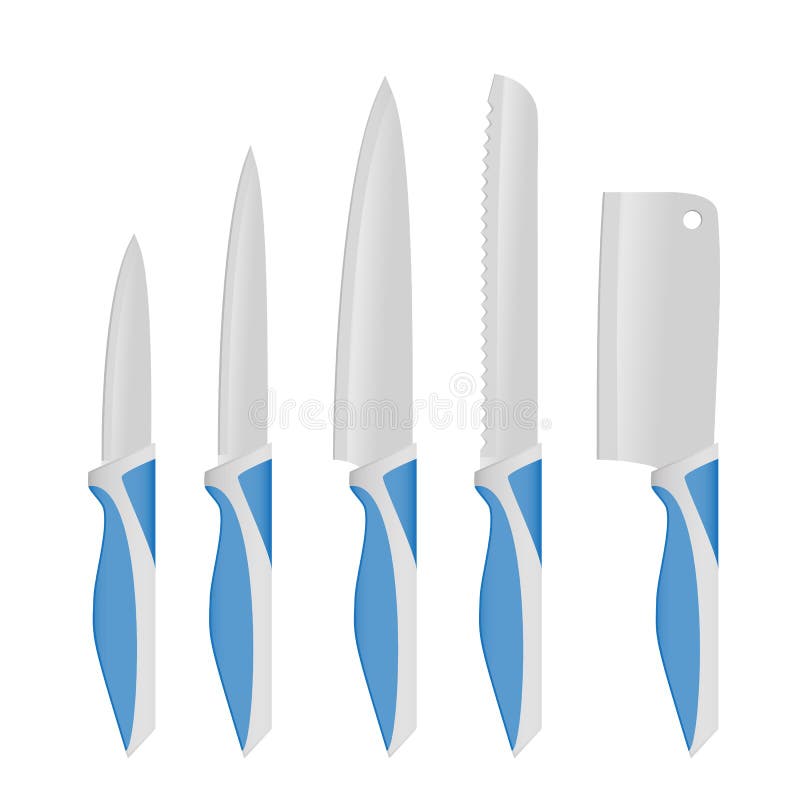 Knives Vector Butcher Meat Knife Set Chef Cutting With Kitchen Drawknife Or  Cleaver And Sharp Knifepoint Illustration Isolated On White Background  Stock Illustration - Download Image Now - iStock