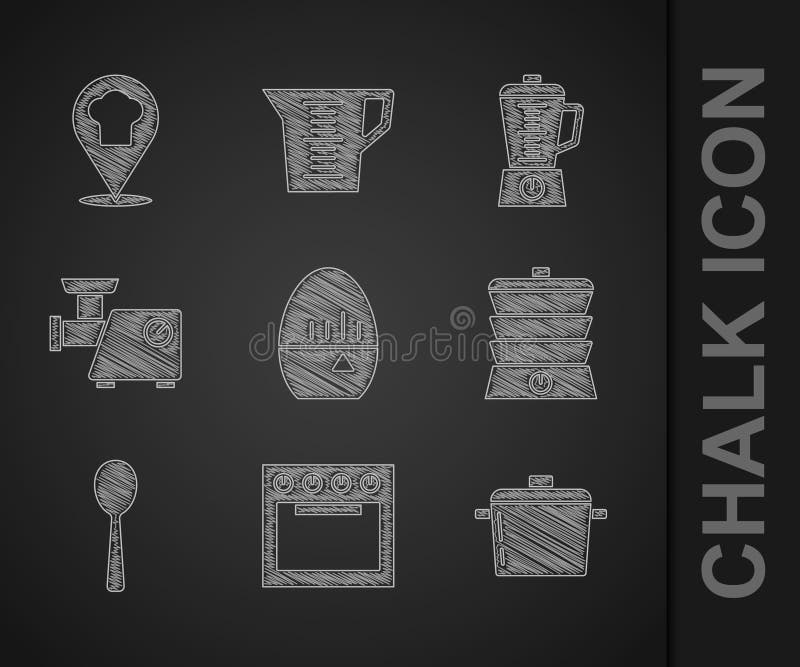 Set Kitchen Timer, Oven, Cooking Pot, Slow Cooker, Spoon, Meat Grinder