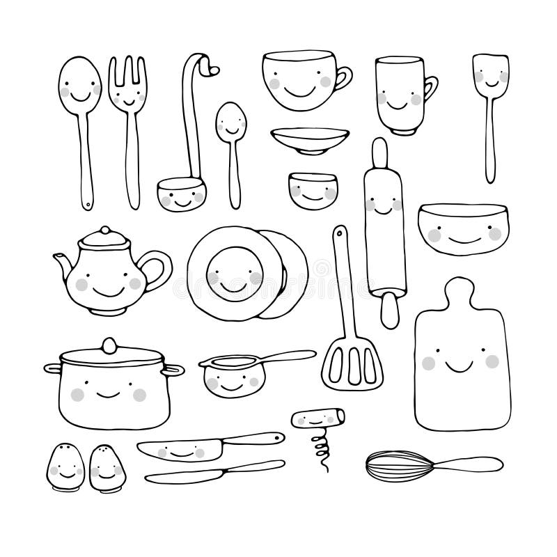 https://thumbs.dreamstime.com/b/set-kitchen-utensils-hand-drawing-isolated-objects-white-background-vector-illustration-75058387.jpg