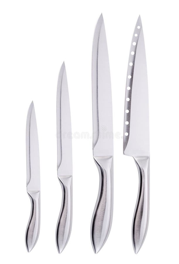 Set of knifes isolated on white royalty free stock images