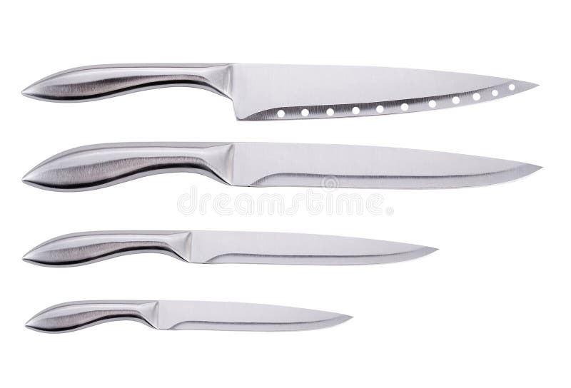 Set of knifes isolated on white stock image