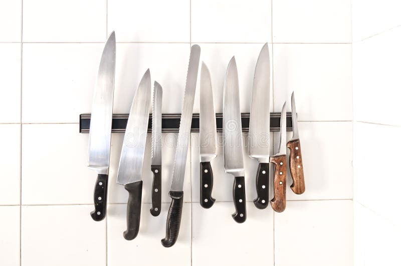 Set of Knives on Holder Stock Photo Image of utensil, knife 42989672