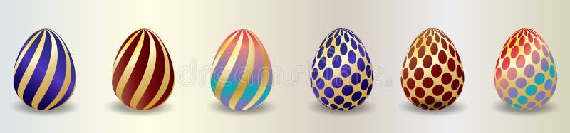Set kolor?w Wielkanocni jajka z cieniem Tradycyjny symbol odizolowywaj?cy na bia?ym tle wielkanoc r royalty ilustracja Set kolor?w Wielkanocni jajka z cieniem Tradycyjny symbol odizolowywaj?cy na bia?ym tle wielkanoc r royalty ilustracja