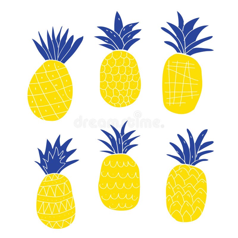 Set kolorowi abstrakcjonistyczni ananasy ilustracji Set kolorowi abstrakcjonistyczni ananasy ilustracji