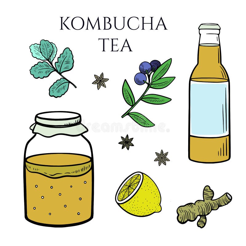 Download Kombucha Bottle Mockup Ad Banner Fresh Tea Drink Stock Vector Illustration Of Natural Juice 152967882