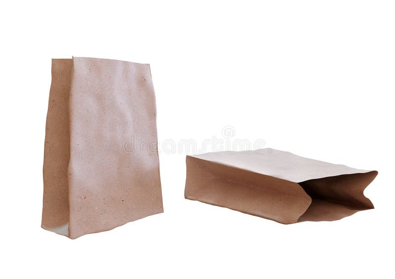 Download Set Of Kraft Paper Bags Isolated On White Background ...