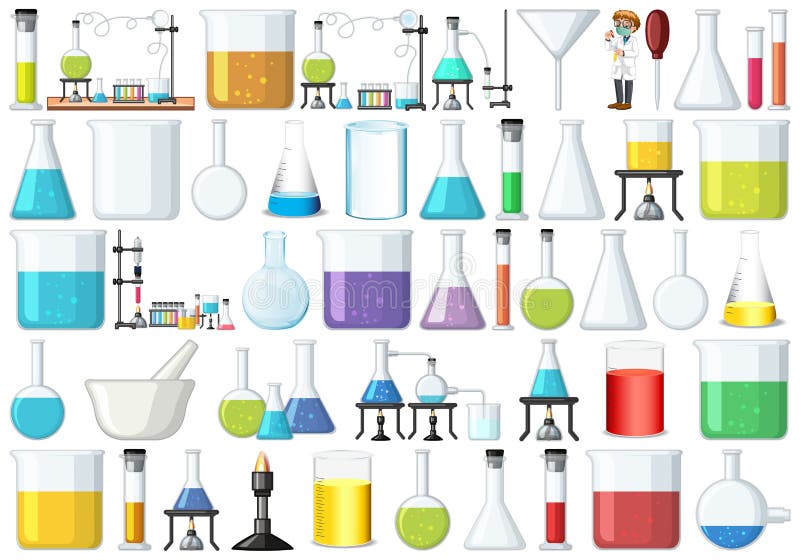 Set of lab tools stock vector. Illustration of drawing - 146363020